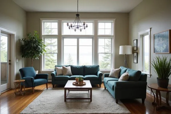 Staged living room in a vacant Duluth home