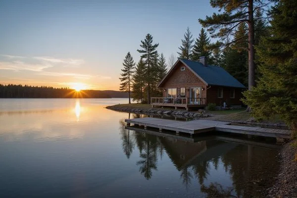 Lake cabin with a dock near Duluth