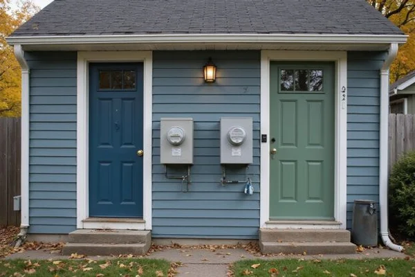 Separate meters and entries on a Duluth duplex