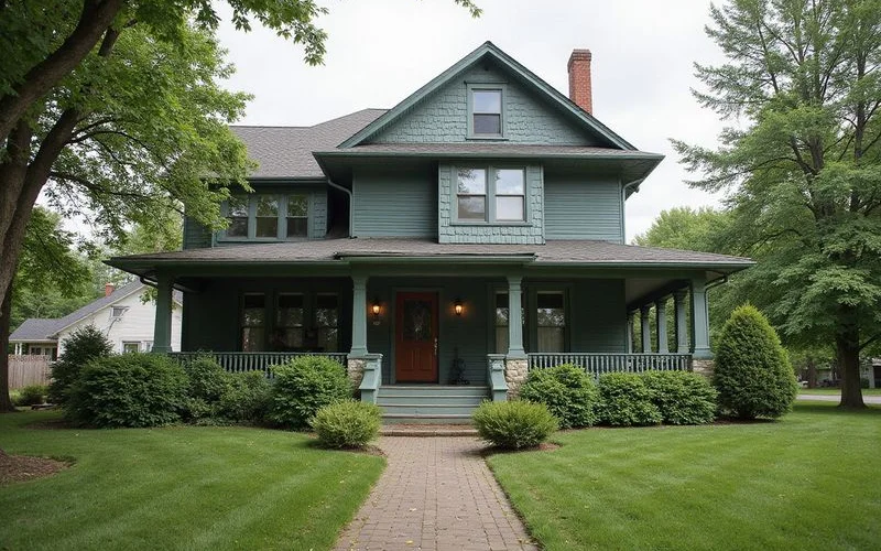 American Foursquare with a deep front porch in Duluth's East End