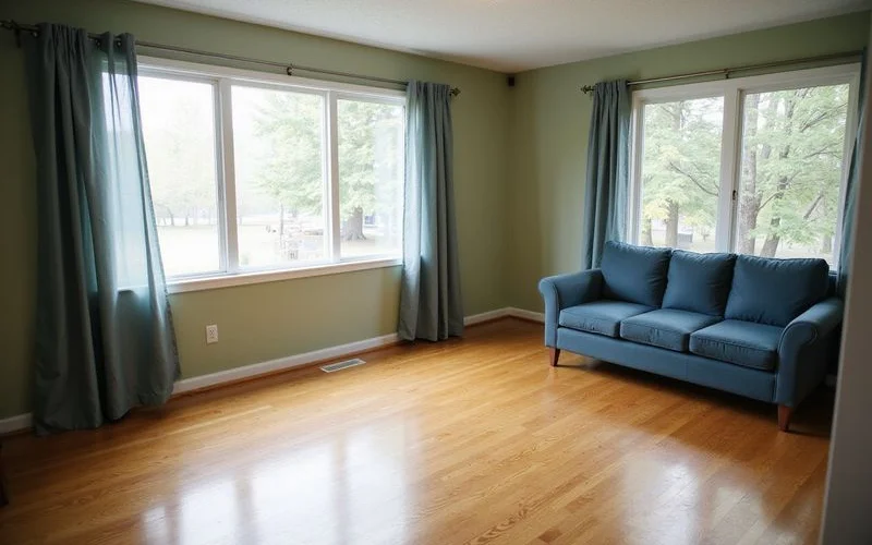 Empty living room in a vacant Duluth home ready for showings