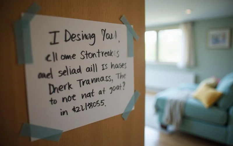 Showing notice on an apartment door in a Duluth rental