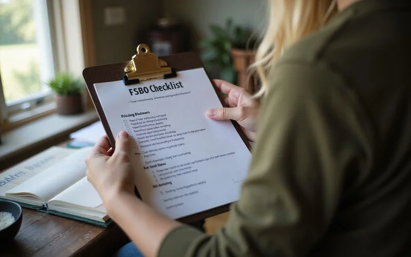 FSBO task checklist on a clipboard