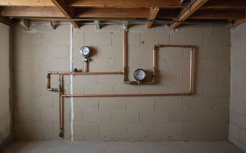 New copper water service line after replacement