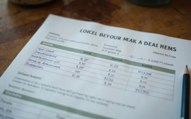 Printed CMA with comparable sales and notes on adjustments