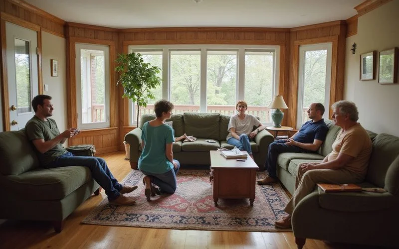 Photographer capturing a bright living room in a Duluth home