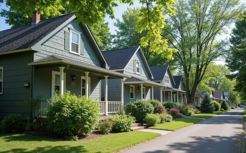 Row of modest starter homes in a Duluth neighborhood