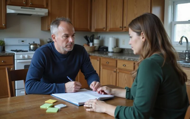 Seller reading a home inspection report