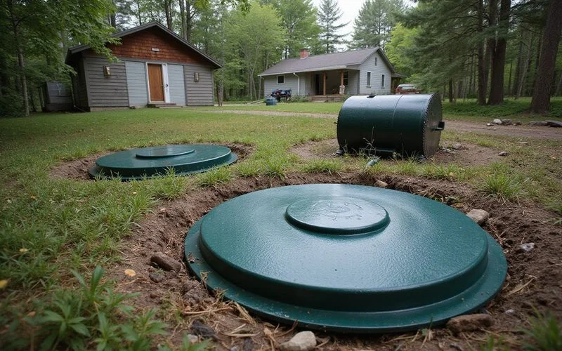 Septic tank access lids and well cap ready for St. Louis County compliance inspection