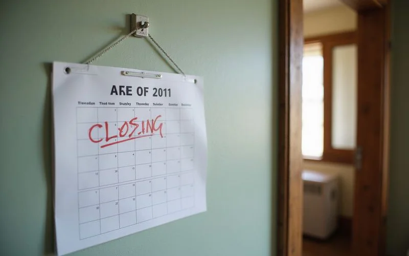 Calendar with move date and closing date circled