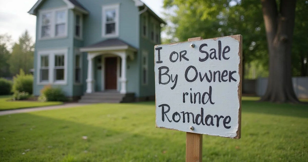 Handmade for-sale-by-owner sign in a Duluth front yard