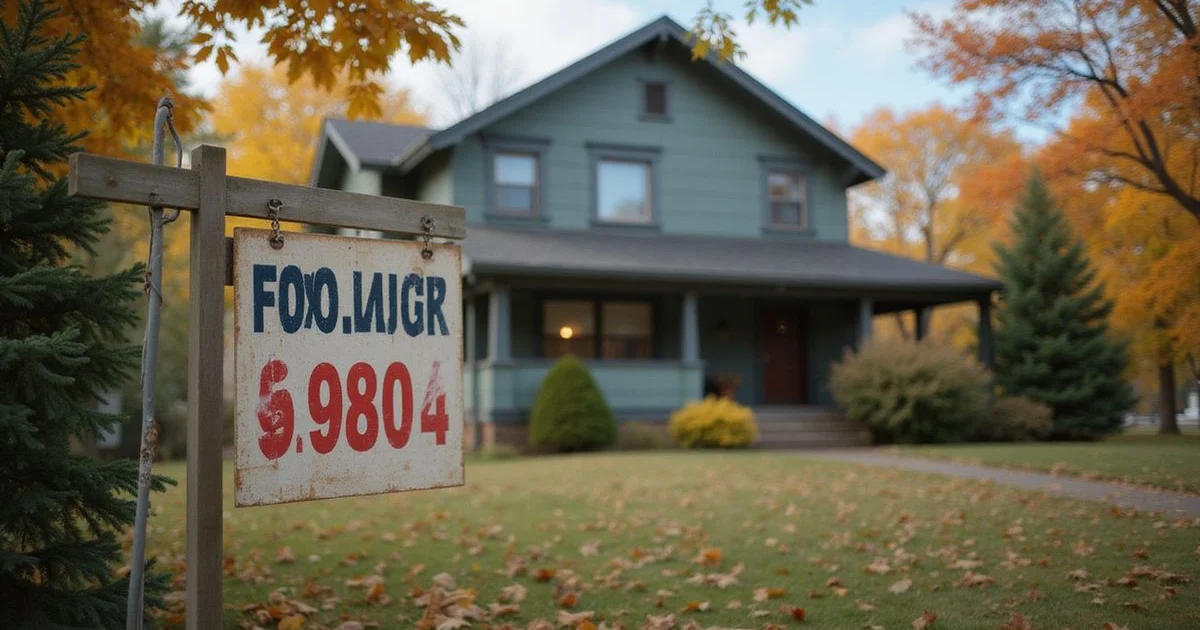 Price-reduced rider on a for-sale sign in front of a Duluth home