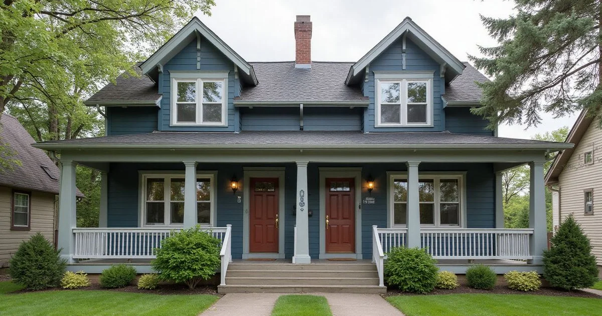 Two-unit Duluth duplex with separate entry doors