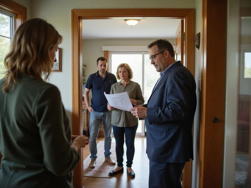 Ryan walking through a home with sellers and reviewing a price review